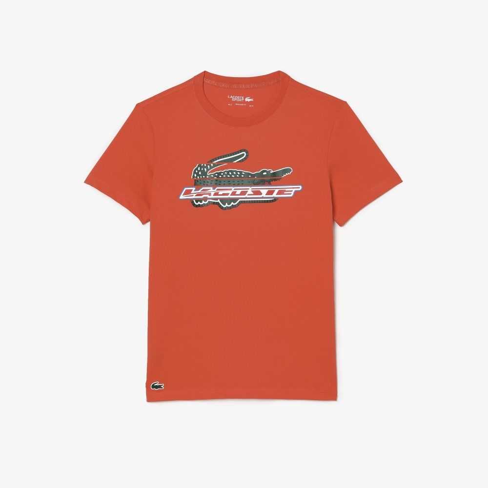 Lacoste SPORT Regular Fit Organic Cotton T-Shirt Orange | SNF-730819