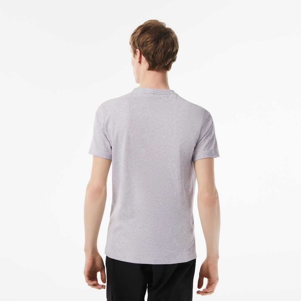 Lacoste SPORT Regular Fit T-Shirt with Contrast Branding Grey Chine | APT-016379