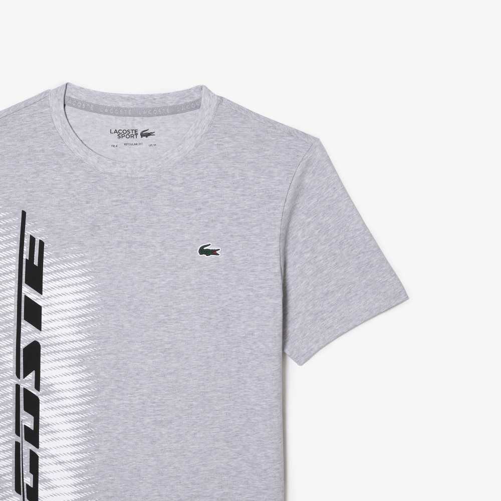 Lacoste SPORT Regular Fit T-Shirt with Contrast Branding Grey Chine | APT-016379