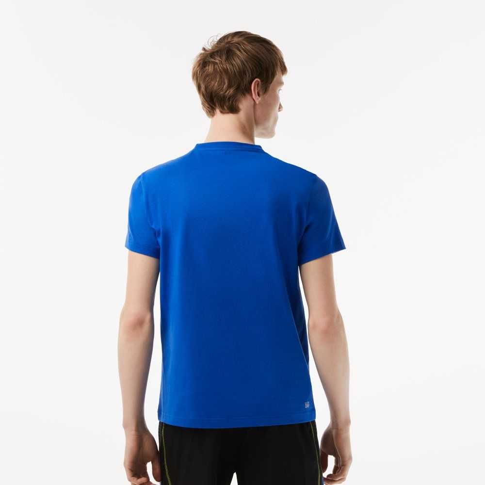 Lacoste SPORT Regular Fit T-Shirt with Contrast Branding Blue | EPZ-047519