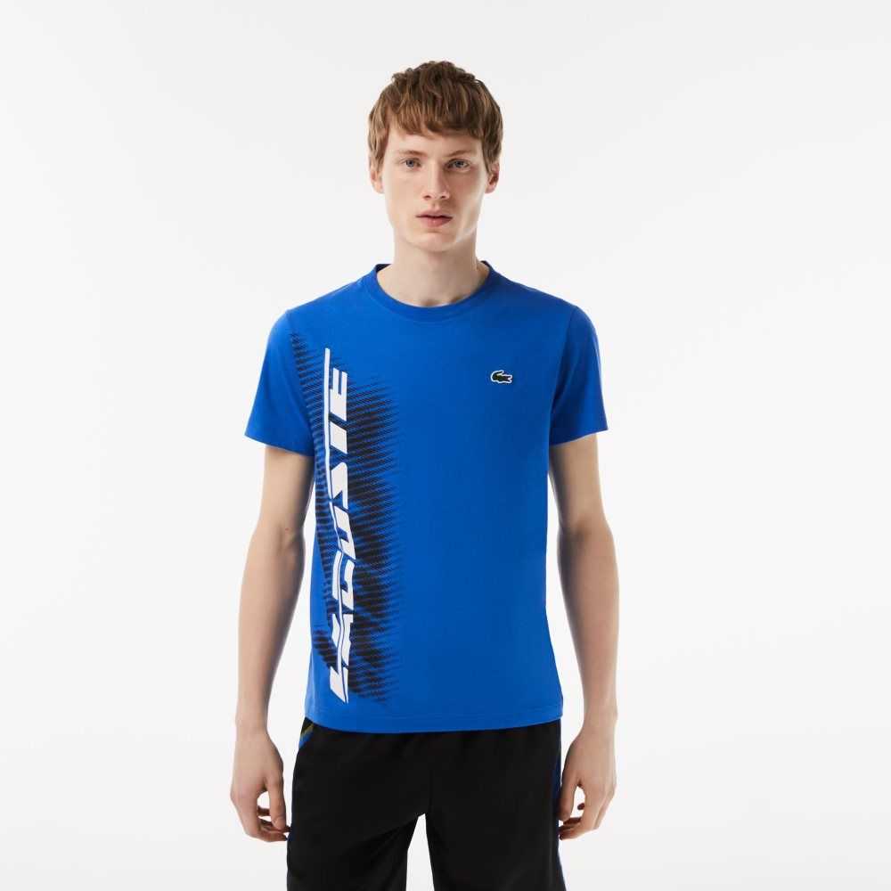 Lacoste SPORT Regular Fit T-Shirt with Contrast Branding Blue | EPZ-047519