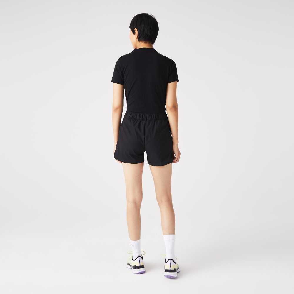 Lacoste SPORT Removable Belt Shorts Black | GJQ-789326