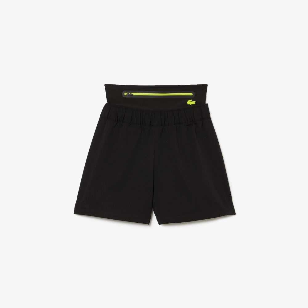 Lacoste SPORT Removable Belt Shorts Black | GJQ-789326