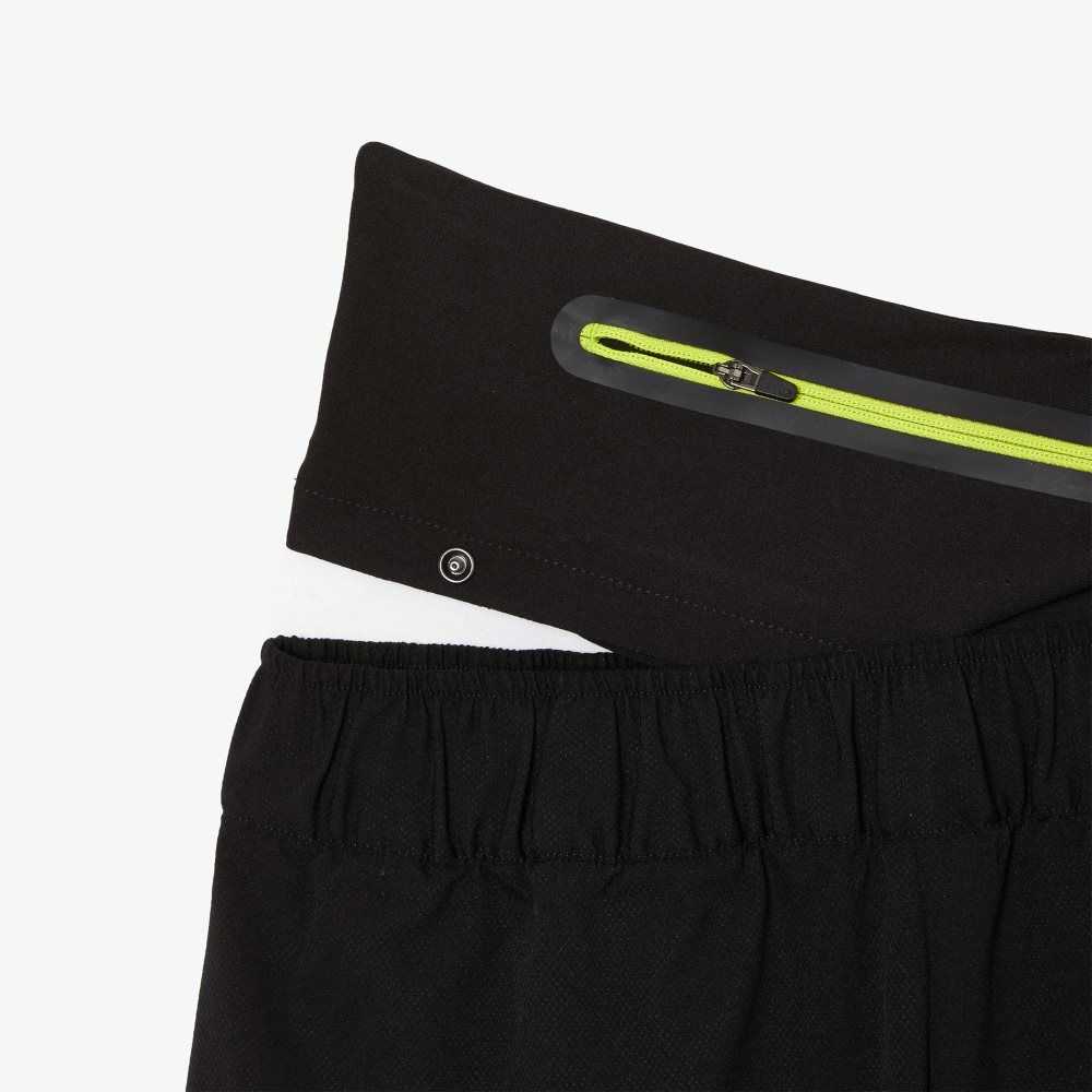 Lacoste SPORT Removable Belt Shorts Black | GJQ-789326