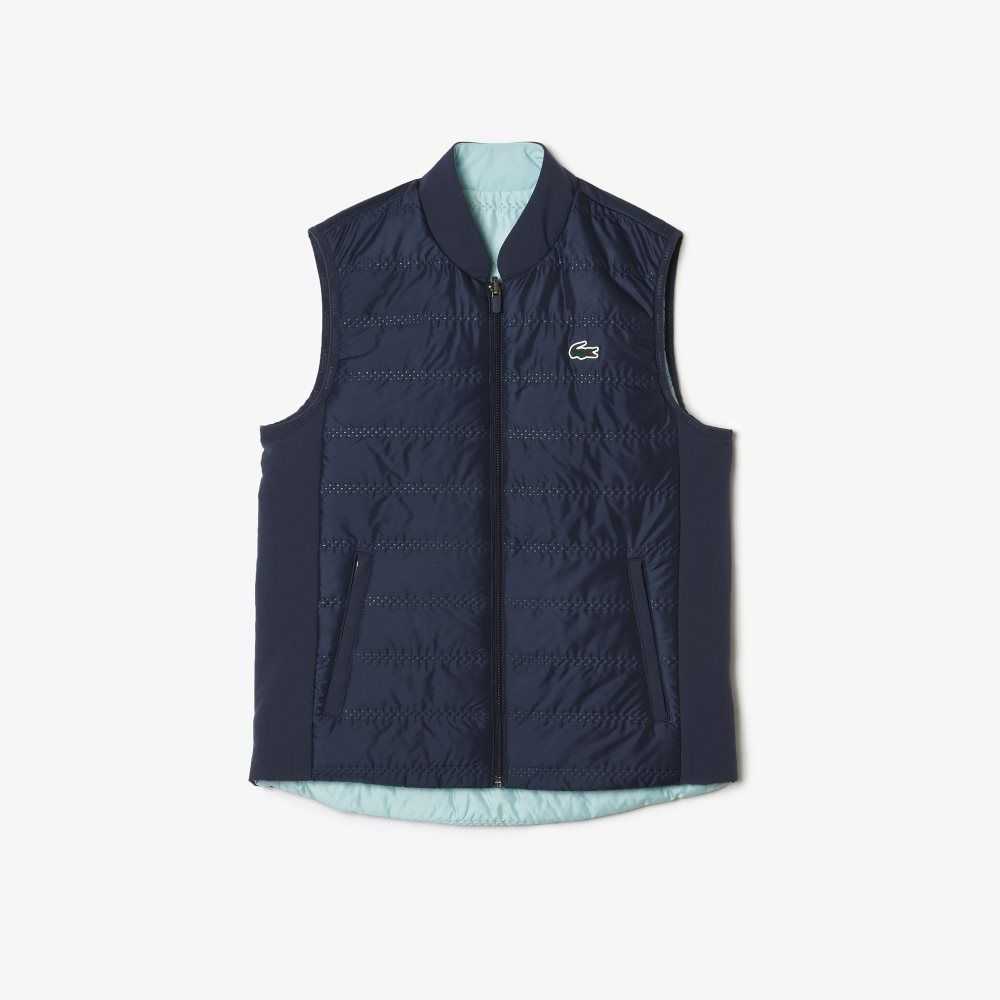 Lacoste SPORT Reversible Golf Vest Blue / Light Green | CMV-754162