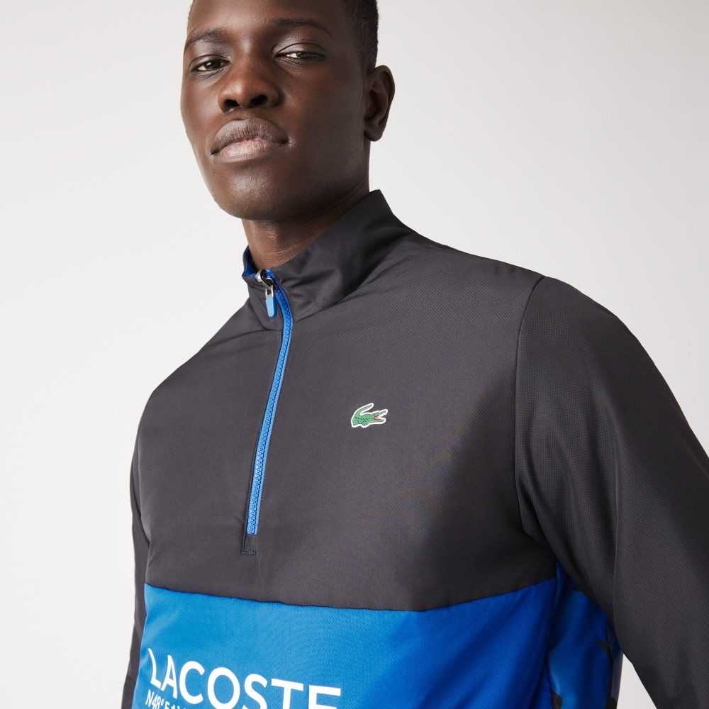 Lacoste SPORT Reversible Water-Repellent Tennis Jacket Blue / White / Black / Blue | POS-802175