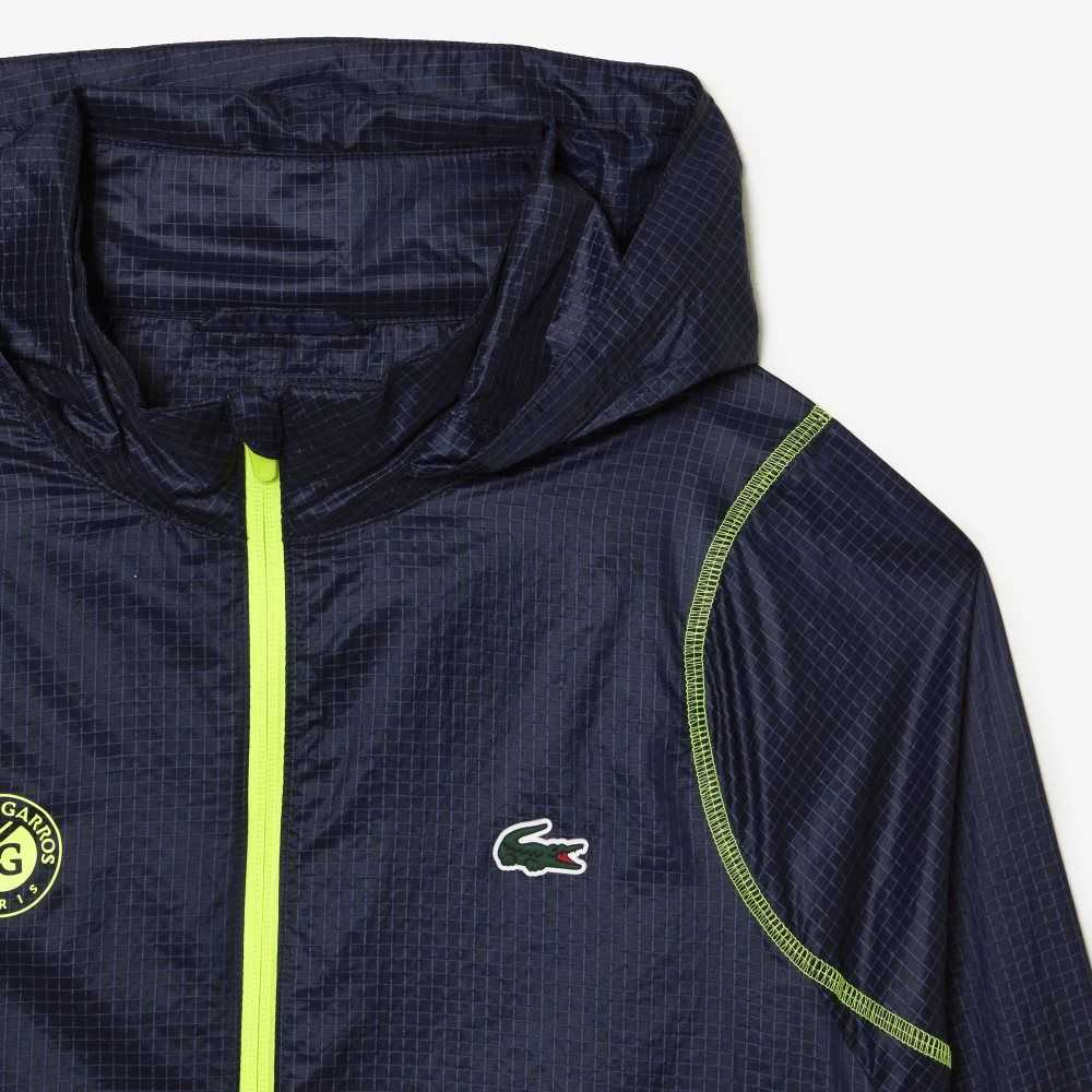 Lacoste SPORT Roland Garros Edition After-Match Jacket Navy Blue / Yellow | BZO-874920