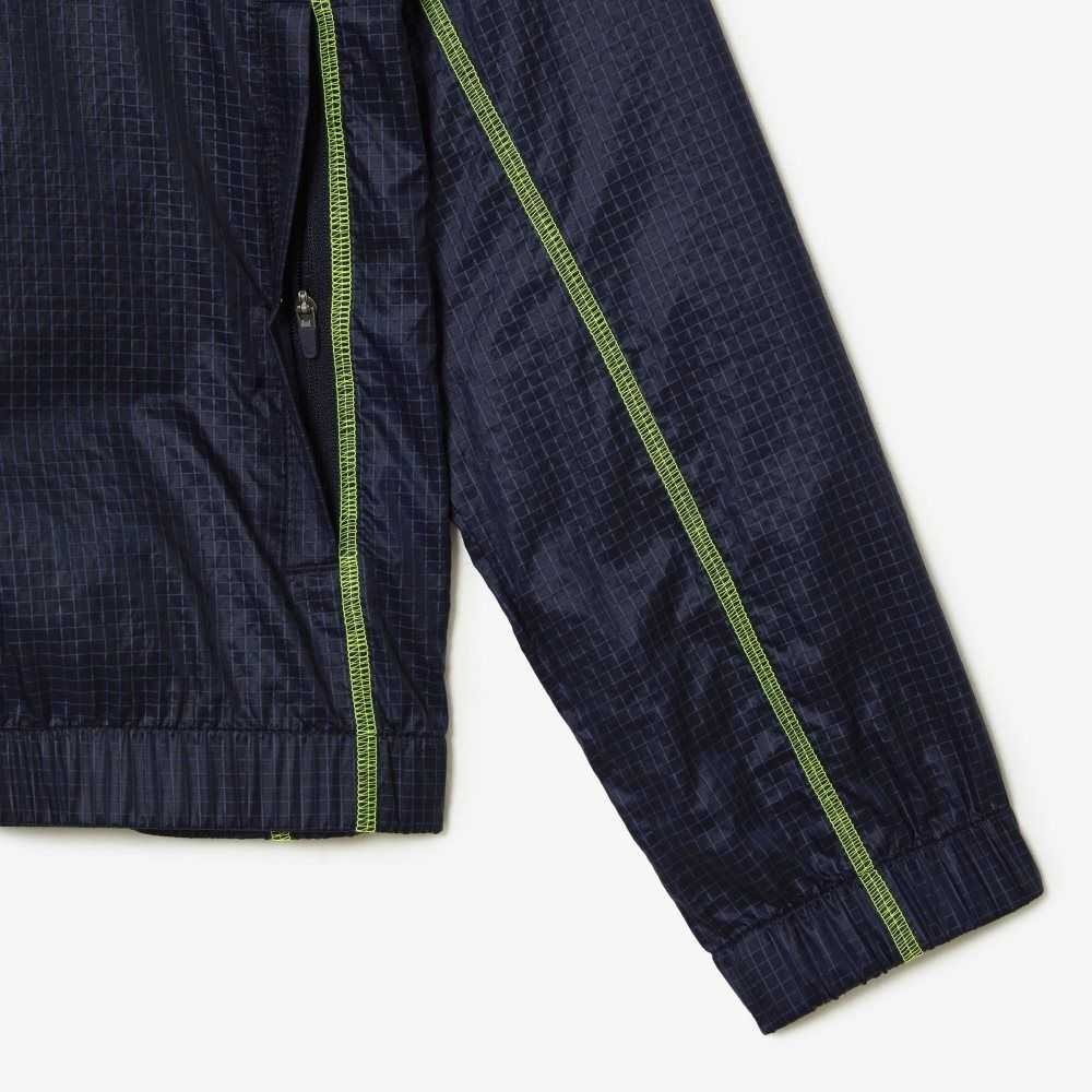 Lacoste SPORT Roland Garros Edition After-Match Jacket Navy Blue / Yellow | BZO-874920