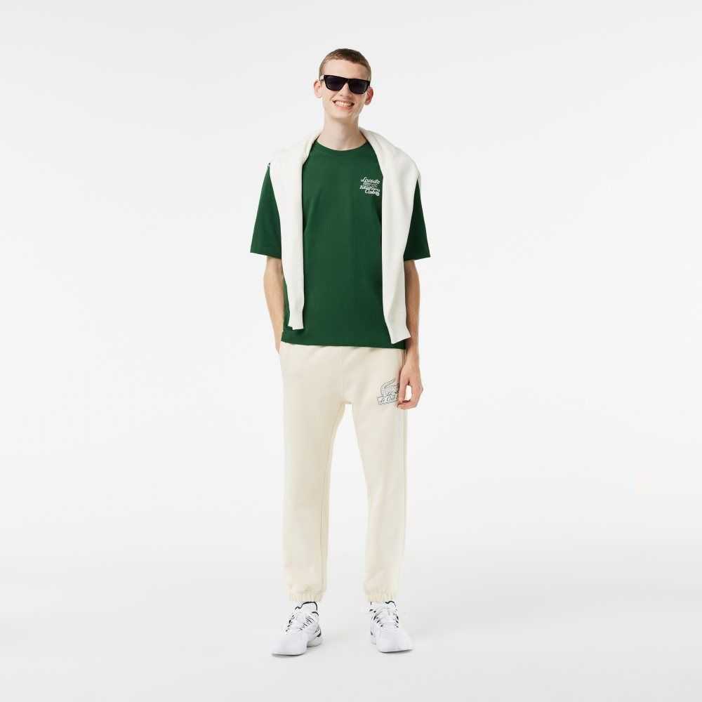 Lacoste SPORT Roland Garros Edition Chunky Jersey T-Shirt Green | ZXF-025746