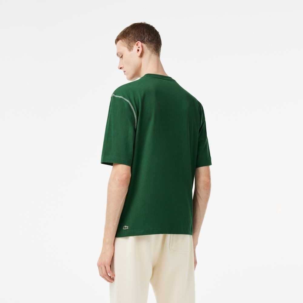 Lacoste SPORT Roland Garros Edition Chunky Jersey T-Shirt Green | ZXF-025746