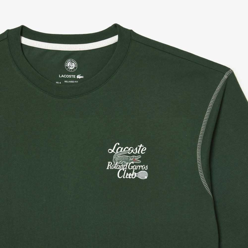 Lacoste SPORT Roland Garros Edition Chunky Jersey T-Shirt Green | ZXF-025746