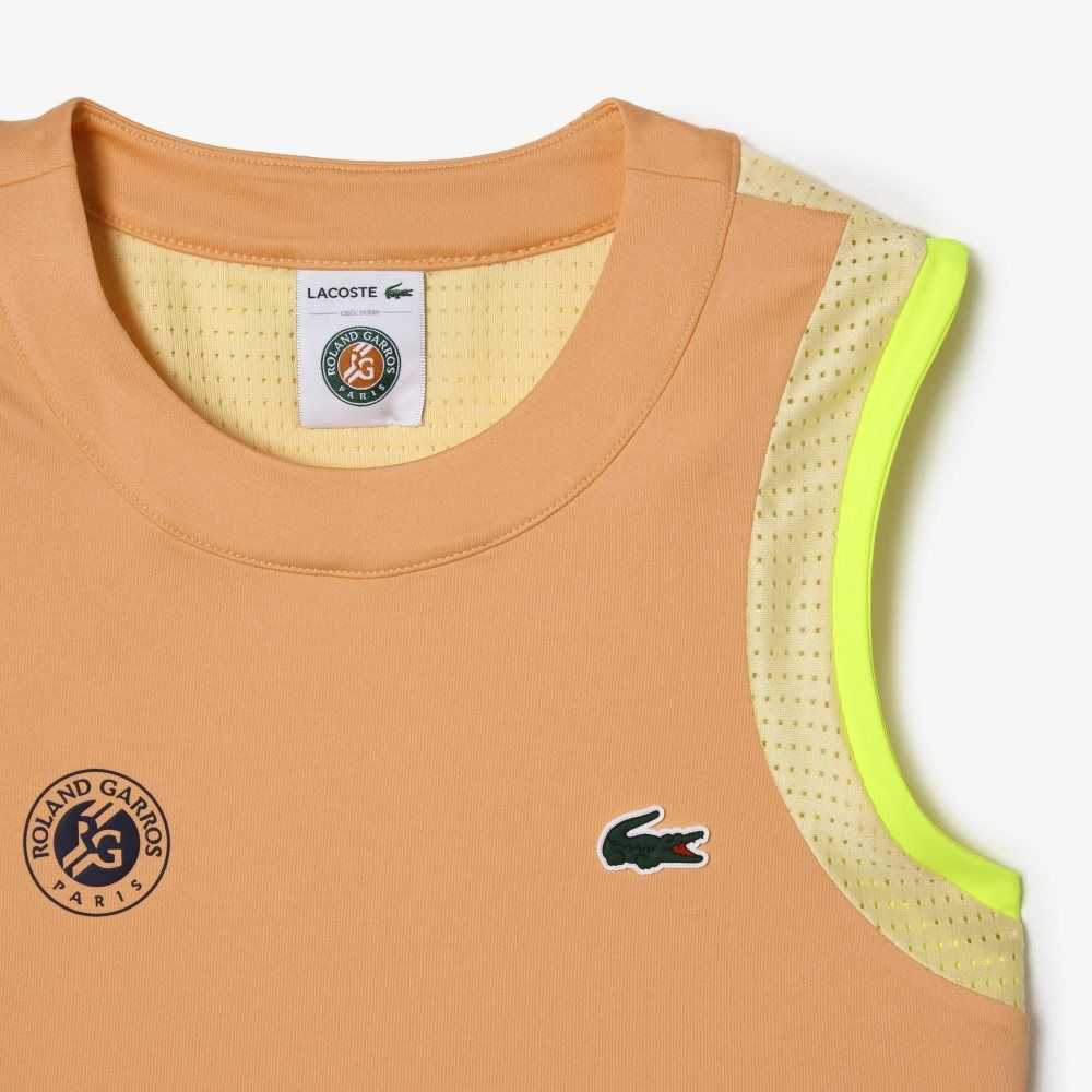 Lacoste SPORT Roland Garros Edition Cross Cut T-Shirt Light Orange / Yellow | RMP-621897