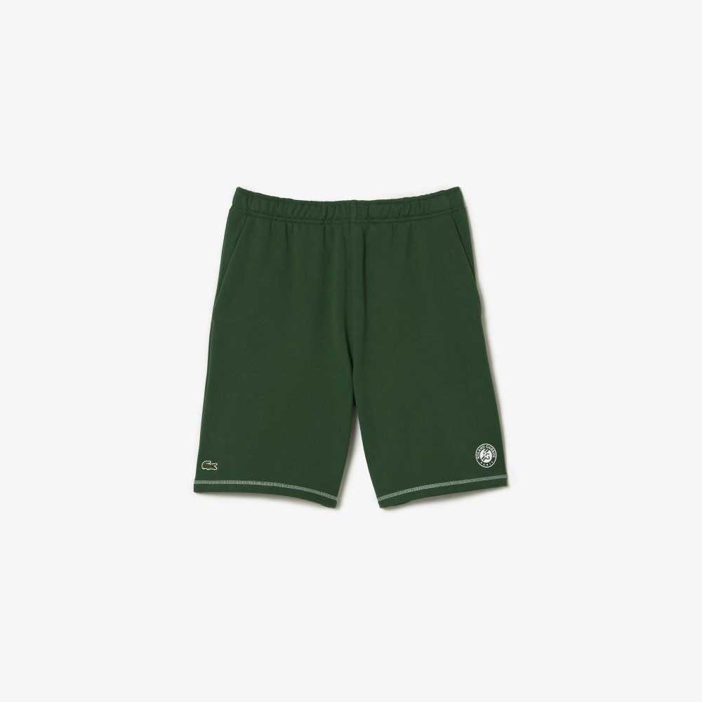 Lacoste SPORT Roland Garros Edition Flannel Shorts Green | NVZ-591286