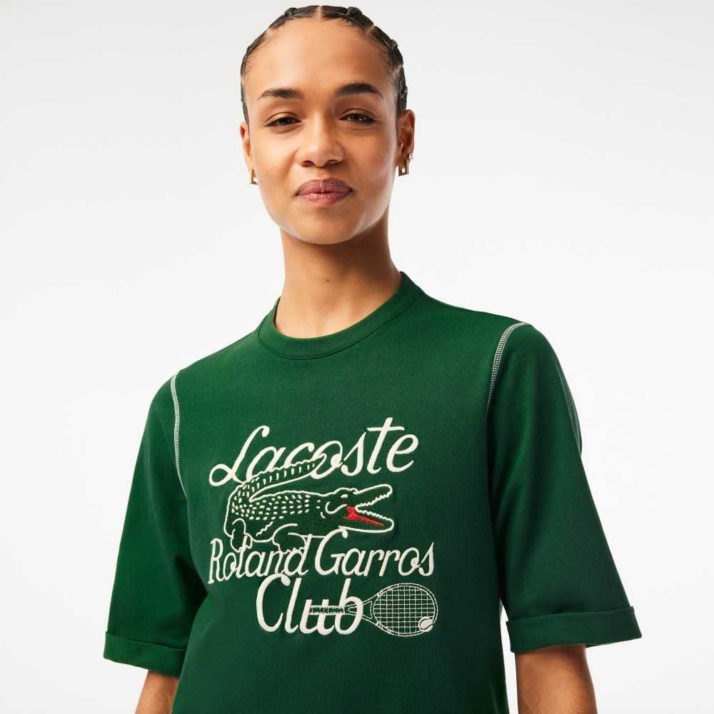 Lacoste SPORT Roland Garros Edition Heavy Jersey T-Shirt Green | EDY-529487