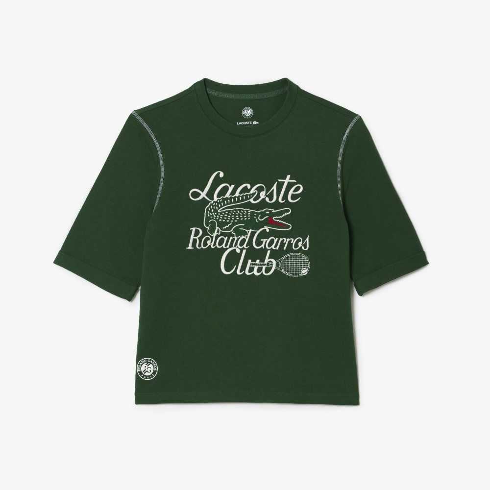 Lacoste SPORT Roland Garros Edition Heavy Jersey T-Shirt Green | EDY-529487