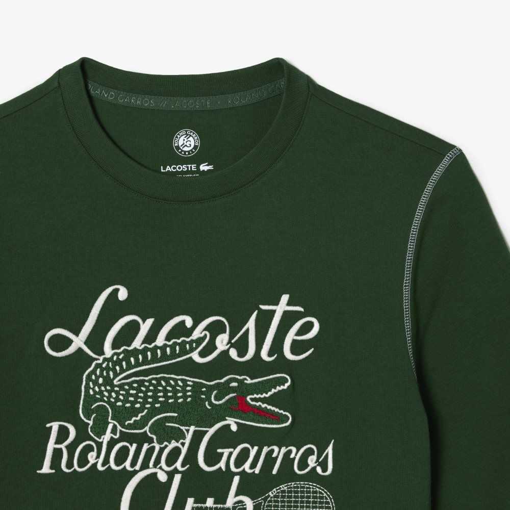 Lacoste SPORT Roland Garros Edition Heavy Jersey T-Shirt Green | EDY-529487