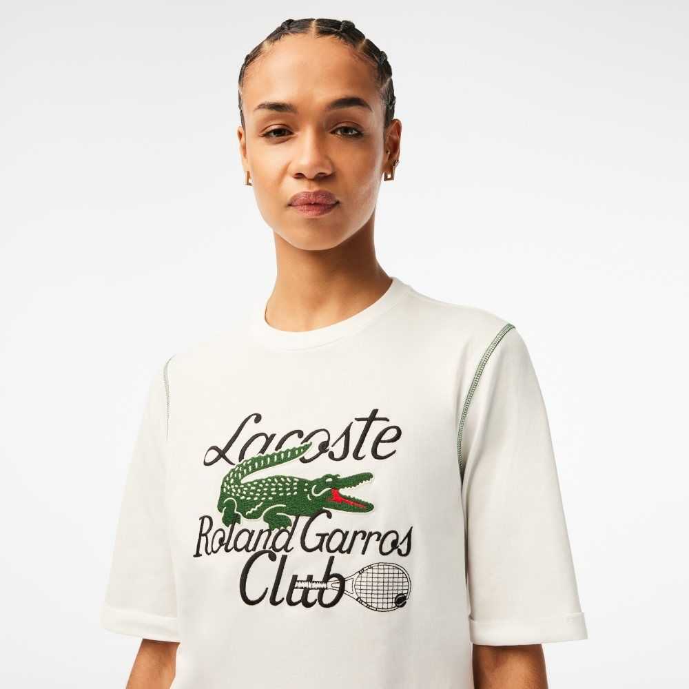 Lacoste SPORT Roland Garros Edition Heavy Jersey T-Shirt White | MCR-714950