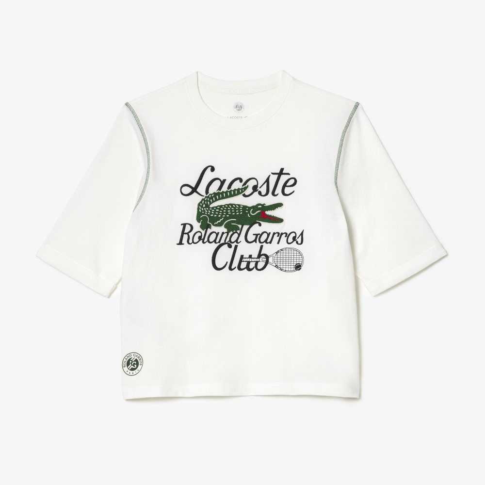 Lacoste SPORT Roland Garros Edition Heavy Jersey T-Shirt White | MCR-714950