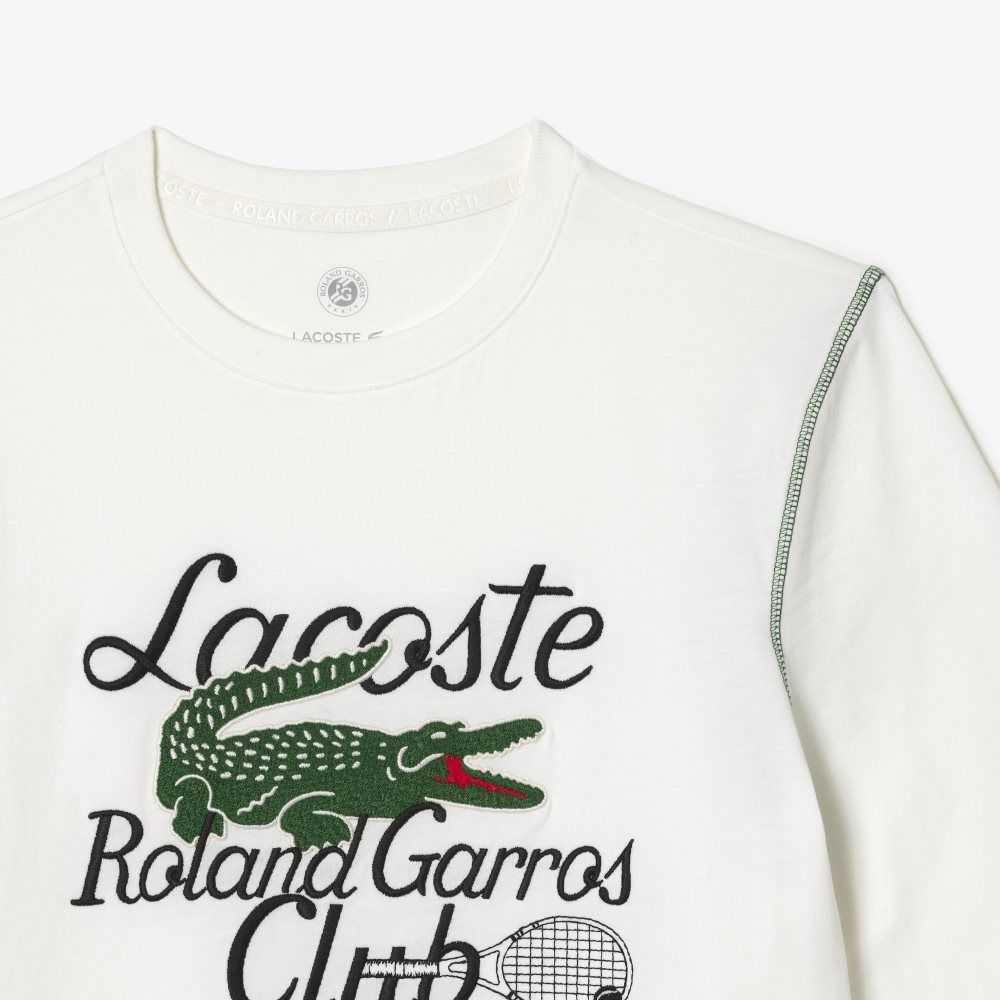 Lacoste SPORT Roland Garros Edition Heavy Jersey T-Shirt White | MCR-714950