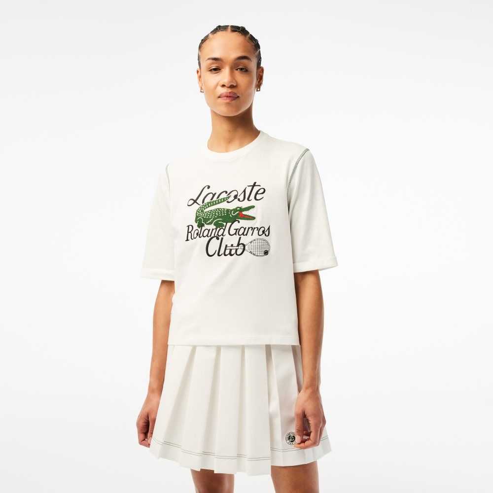 Lacoste SPORT Roland Garros Edition Heavy Jersey T-Shirt White | MCR-714950