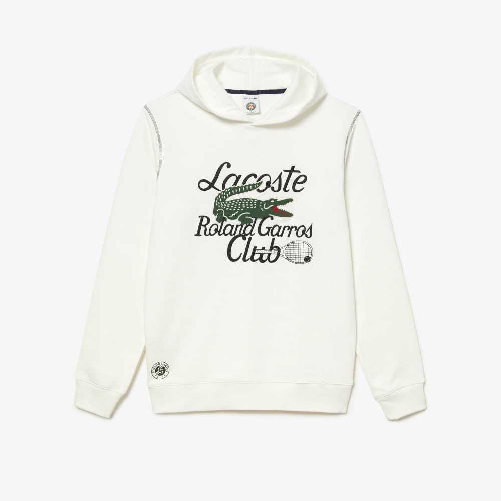 Lacoste SPORT Roland Garros Edition Hoodie White | CYE-567982