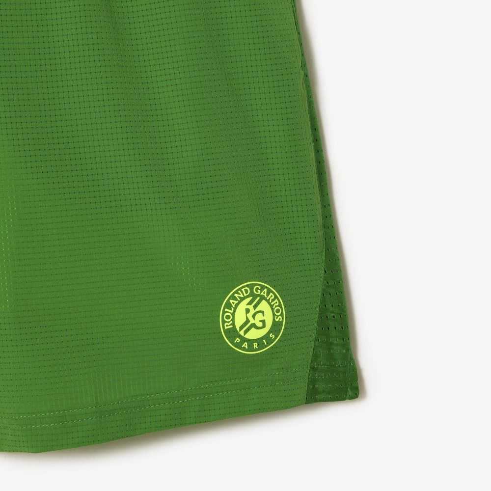 Lacoste SPORT Roland Garros Edition Lined Shorts Green / Yellow | OSY-907628