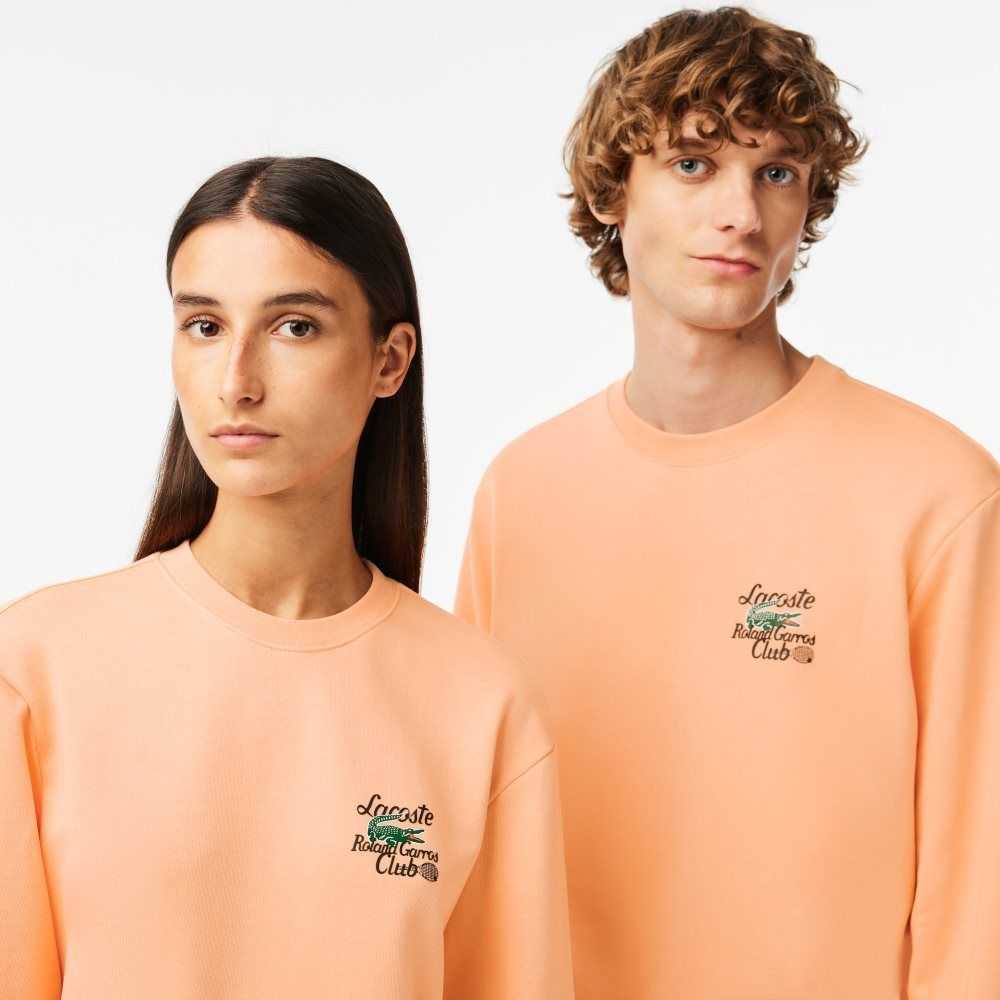 Lacoste SPORT Roland Garros Edition Organic Cotton Sweatshirt Light Orange | MSZ-051246