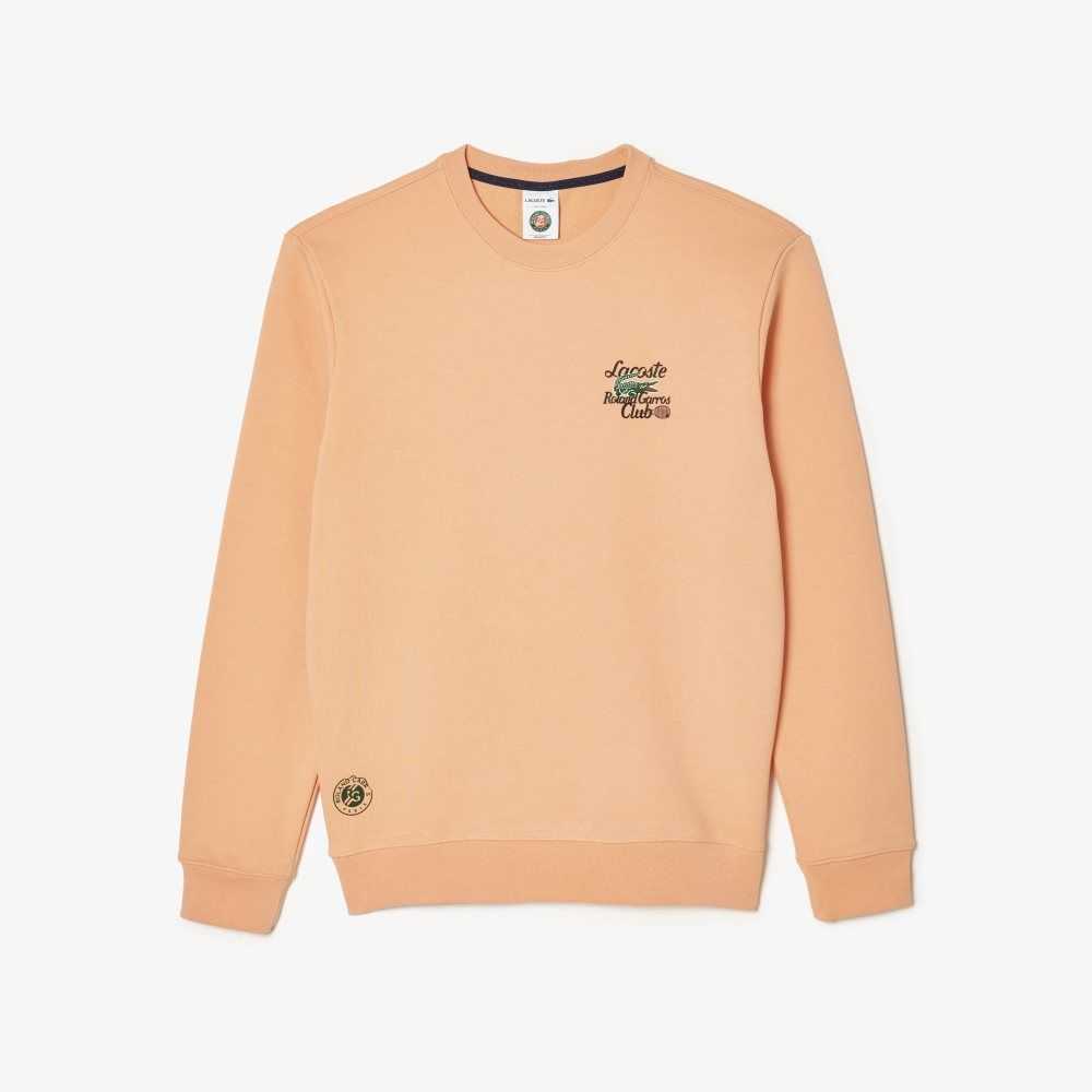 Lacoste SPORT Roland Garros Edition Organic Cotton Sweatshirt Light Orange | MSZ-051246