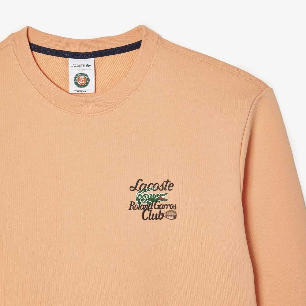 Lacoste SPORT Roland Garros Edition Organic Cotton Sweatshirt Light Orange | MSZ-051246