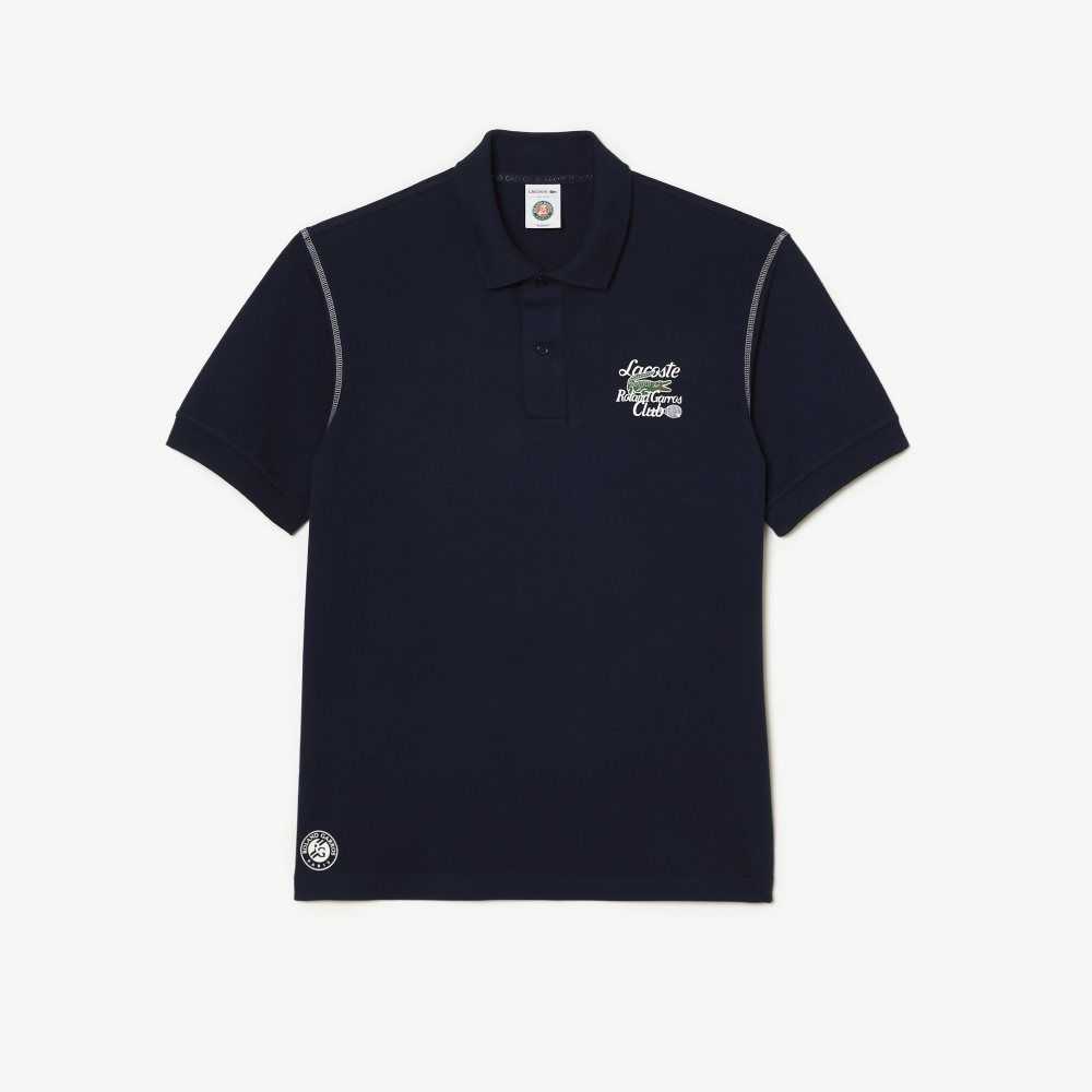 Lacoste SPORT Roland Garros Edition Pique Polo Navy Blue | MXP-135980