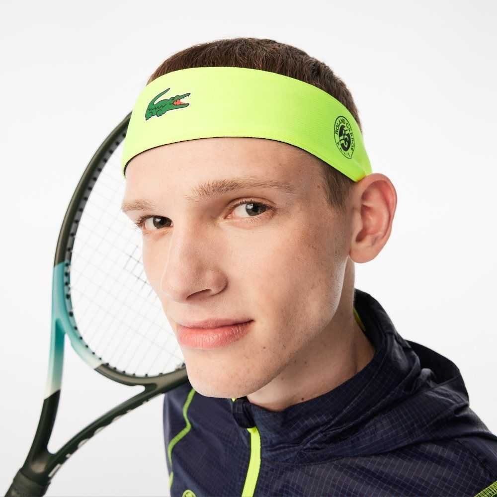 Lacoste SPORT Roland Garros Edition Pique Bandana Navy Blue / Yellow | UDX-819263