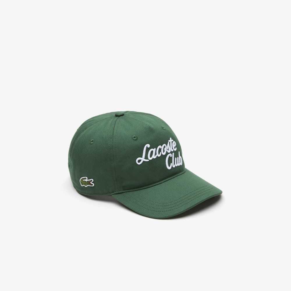 Lacoste SPORT Roland Garros Edition Twill Cap Green | DFG-350174