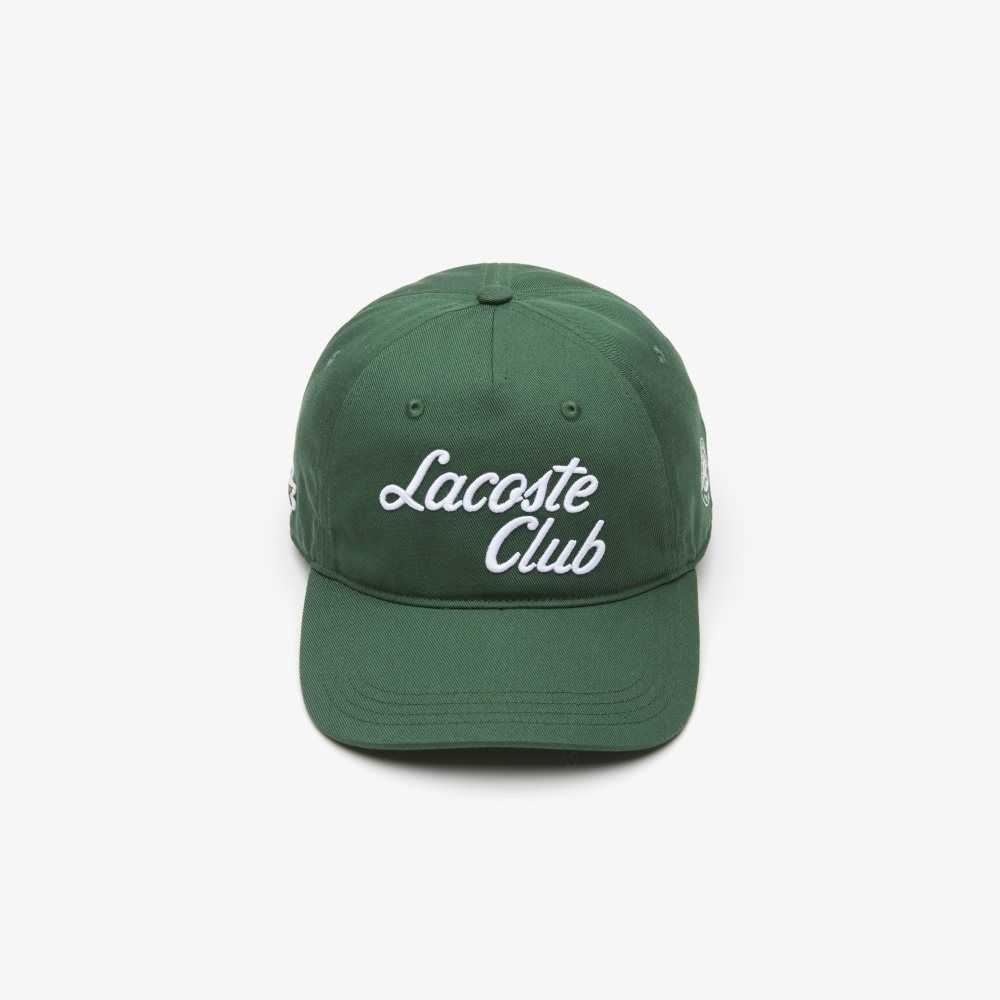 Lacoste SPORT Roland Garros Edition Twill Cap Green | DFG-350174