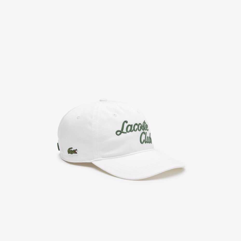 Lacoste SPORT Roland Garros Edition Twill Cap White | QIO-320541