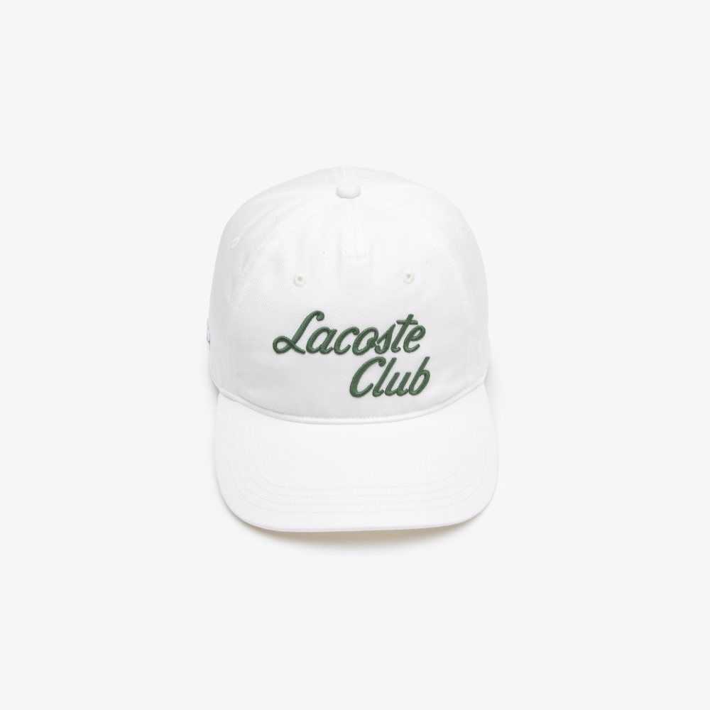 Lacoste SPORT Roland Garros Edition Twill Cap White | QIO-320541