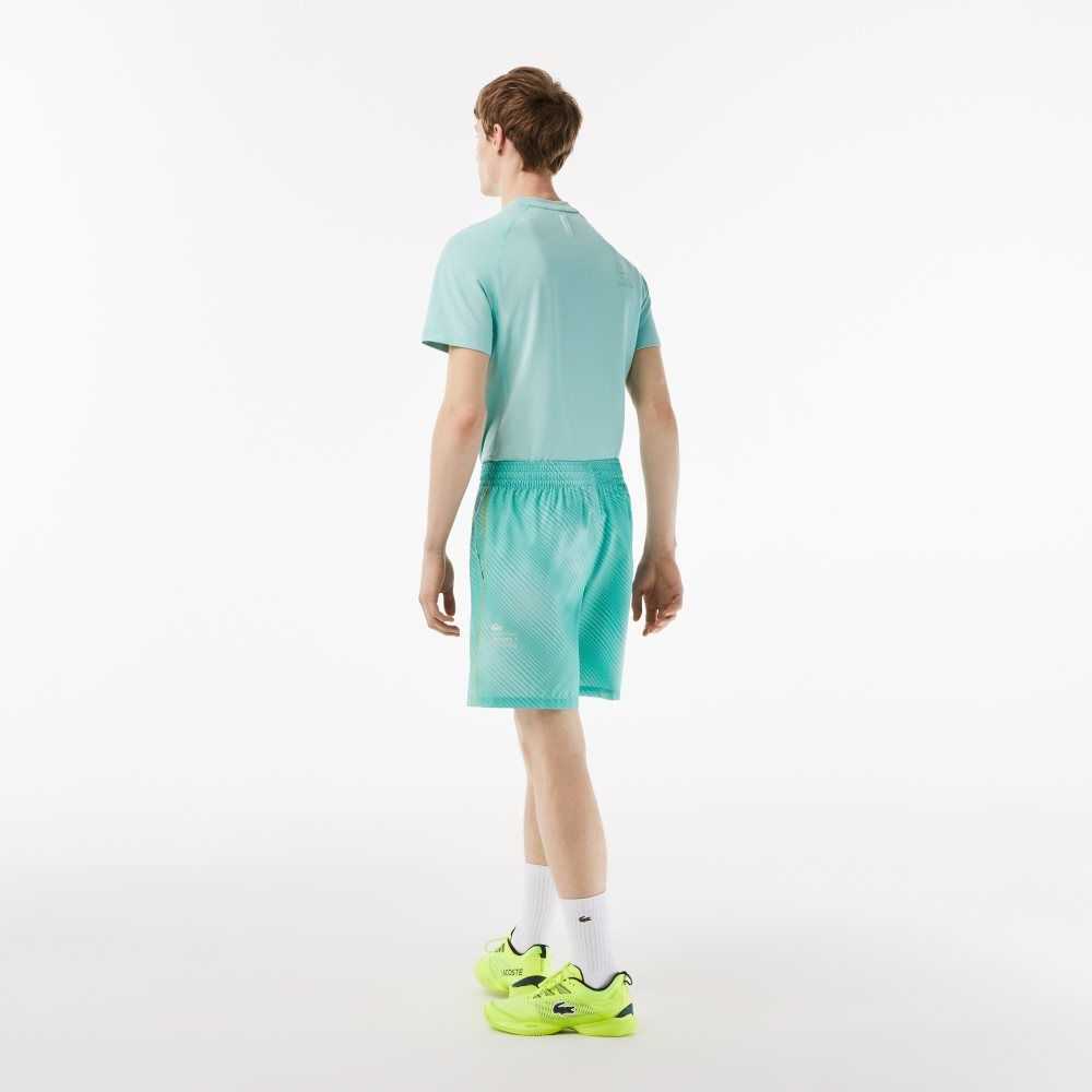 Lacoste SPORT Shorts Light Green / Green / Yellow | DRX-164238