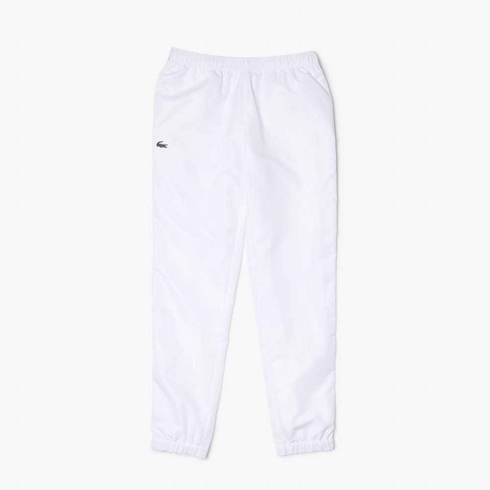 Lacoste SPORT Side Prints Tennis Trackpants White | PWL-360145