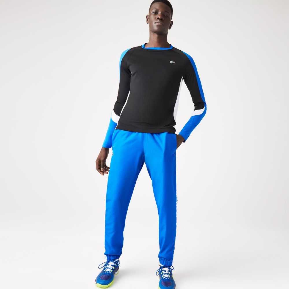 Lacoste SPORT Side Prints Tennis Trackpants Blue | UVG-034892