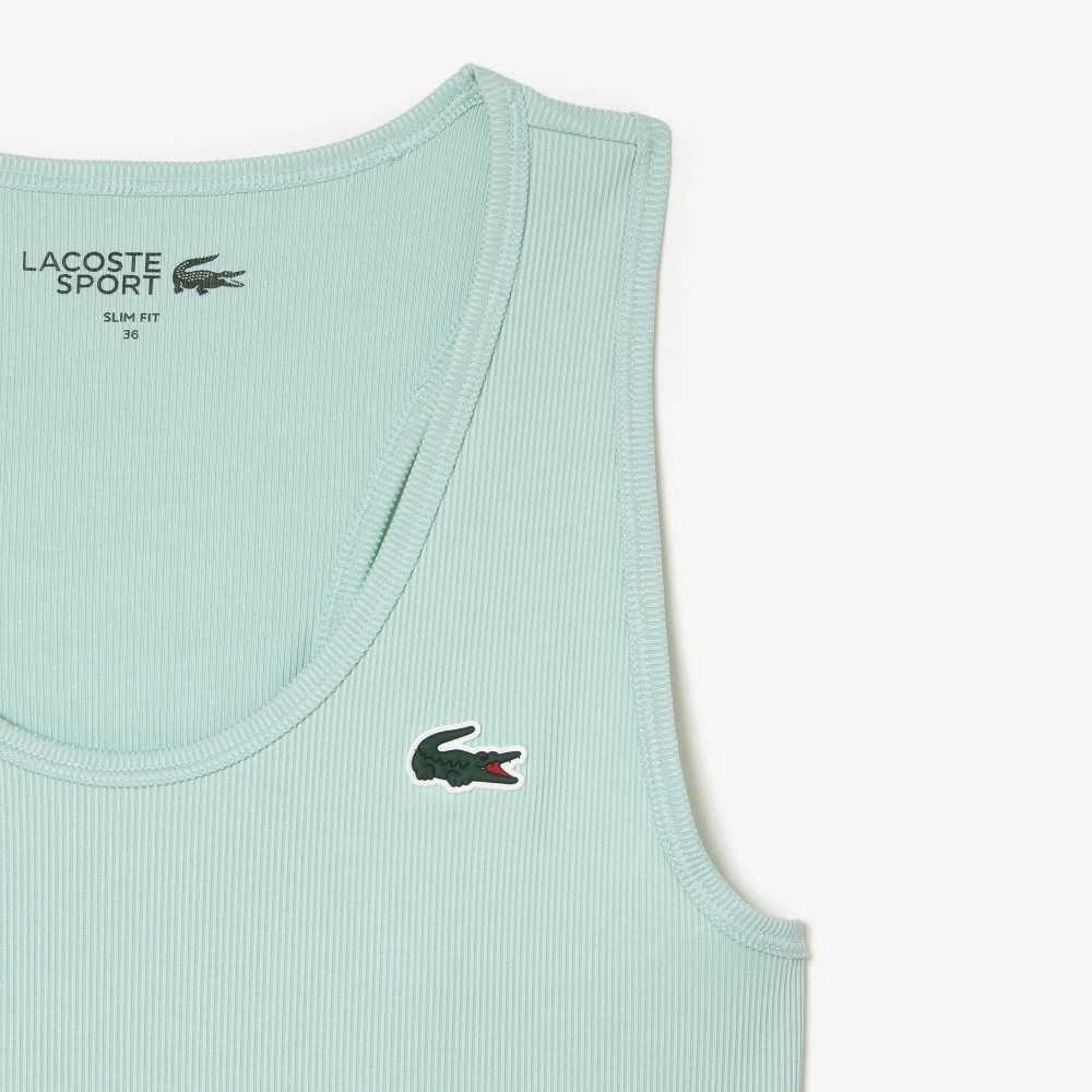 Lacoste SPORT Slim Fit Ribbed Tank Top Mint | GPO-107348