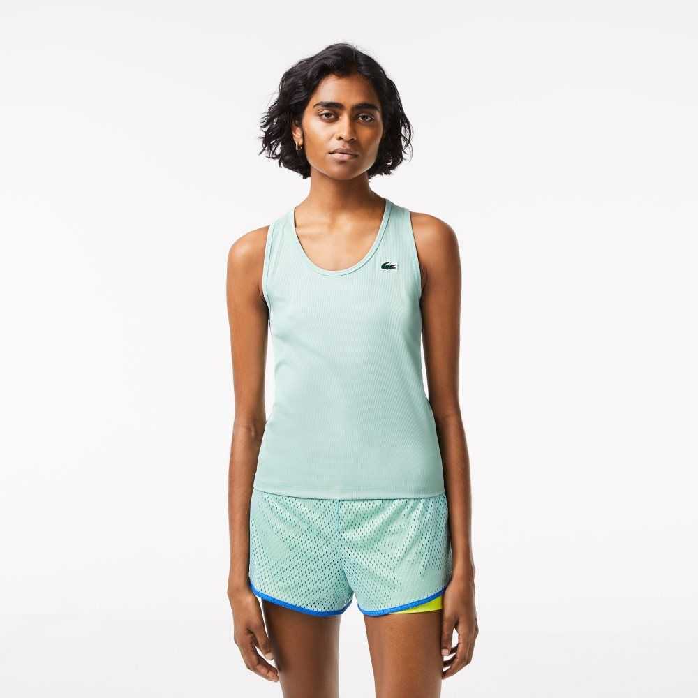 Lacoste SPORT Slim Fit Ribbed Tank Top Mint | GPO-107348