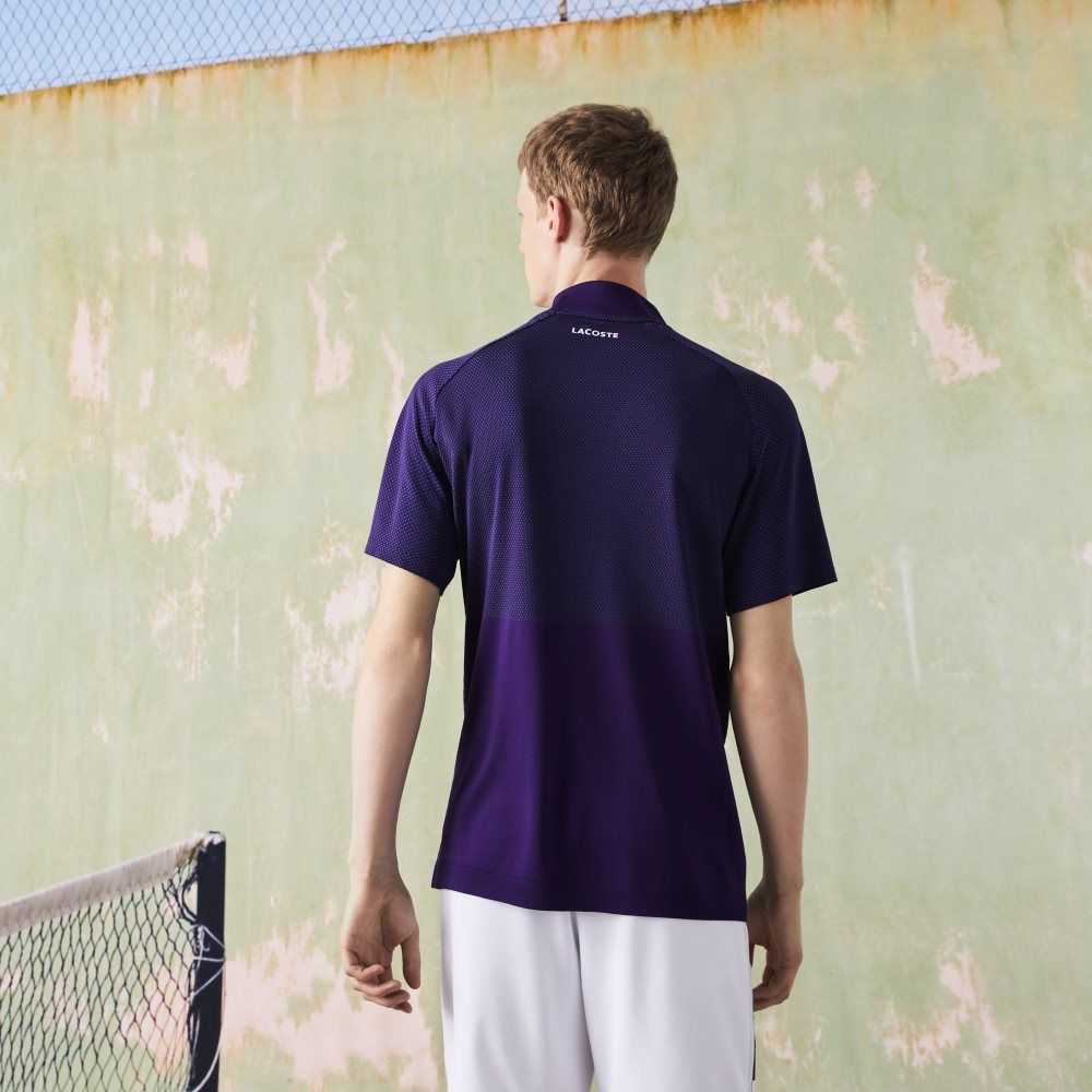 Lacoste SPORT Slim Fit Seamless Tennis Polo Purple / Green | EBA-230986