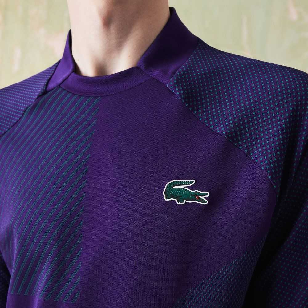 Lacoste SPORT Slim Fit Seamless Tennis Polo Purple / Green | EBA-230986