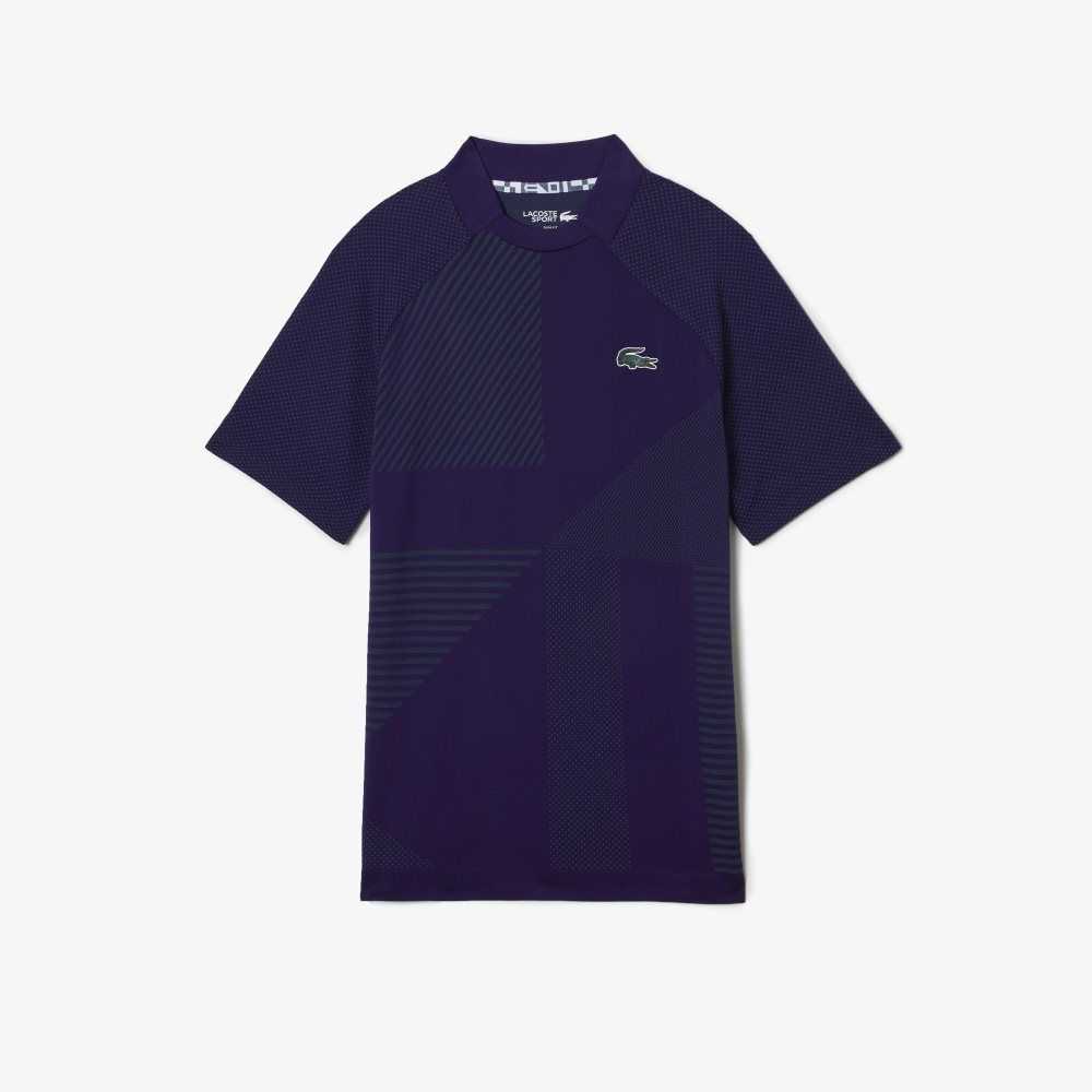 Lacoste SPORT Slim Fit Seamless Tennis Polo Purple / Green | EBA-230986