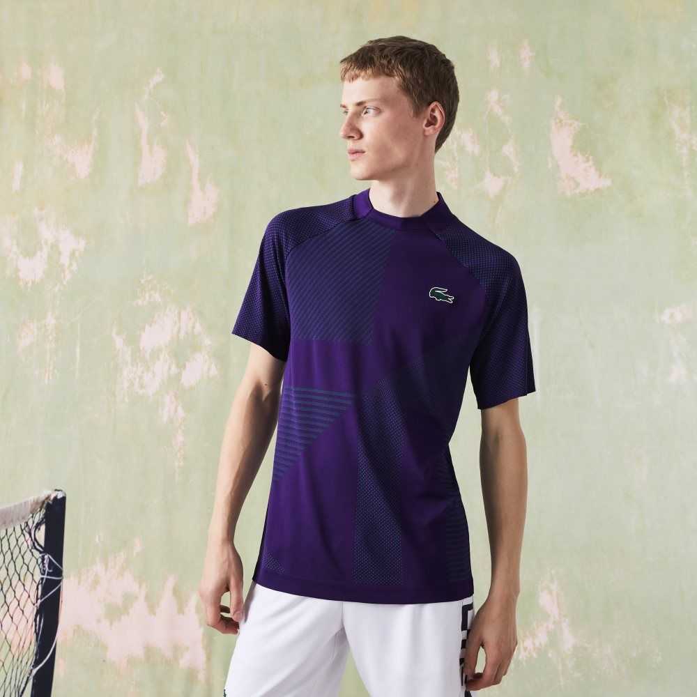 Lacoste SPORT Slim Fit Seamless Tennis Polo Purple / Green | EBA-230986