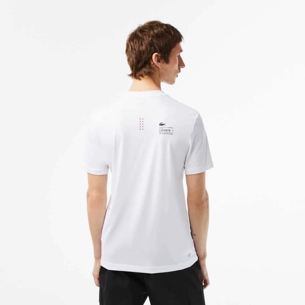 Lacoste SPORT Slim Fit Stretch Jersey T-Shirt White | VRW-821475