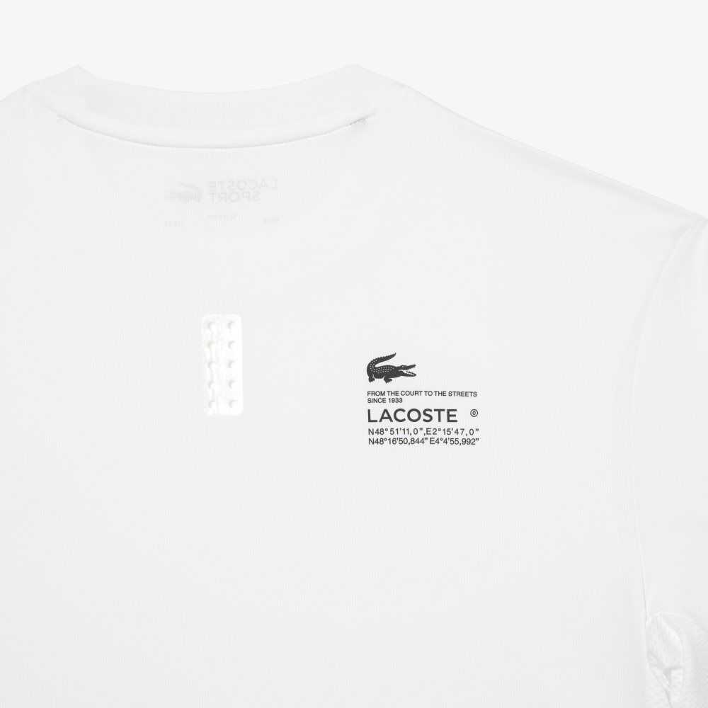 Lacoste SPORT Slim Fit Stretch Jersey T-Shirt White | VRW-821475