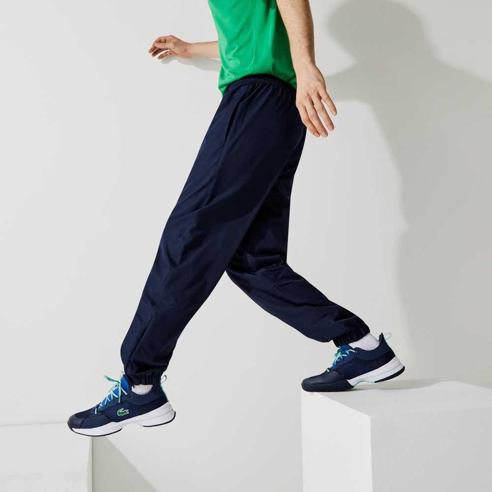 Lacoste SPORT Tennis Diamond Weave Taffeta Trackpants Navy Blue | IYJ-931724