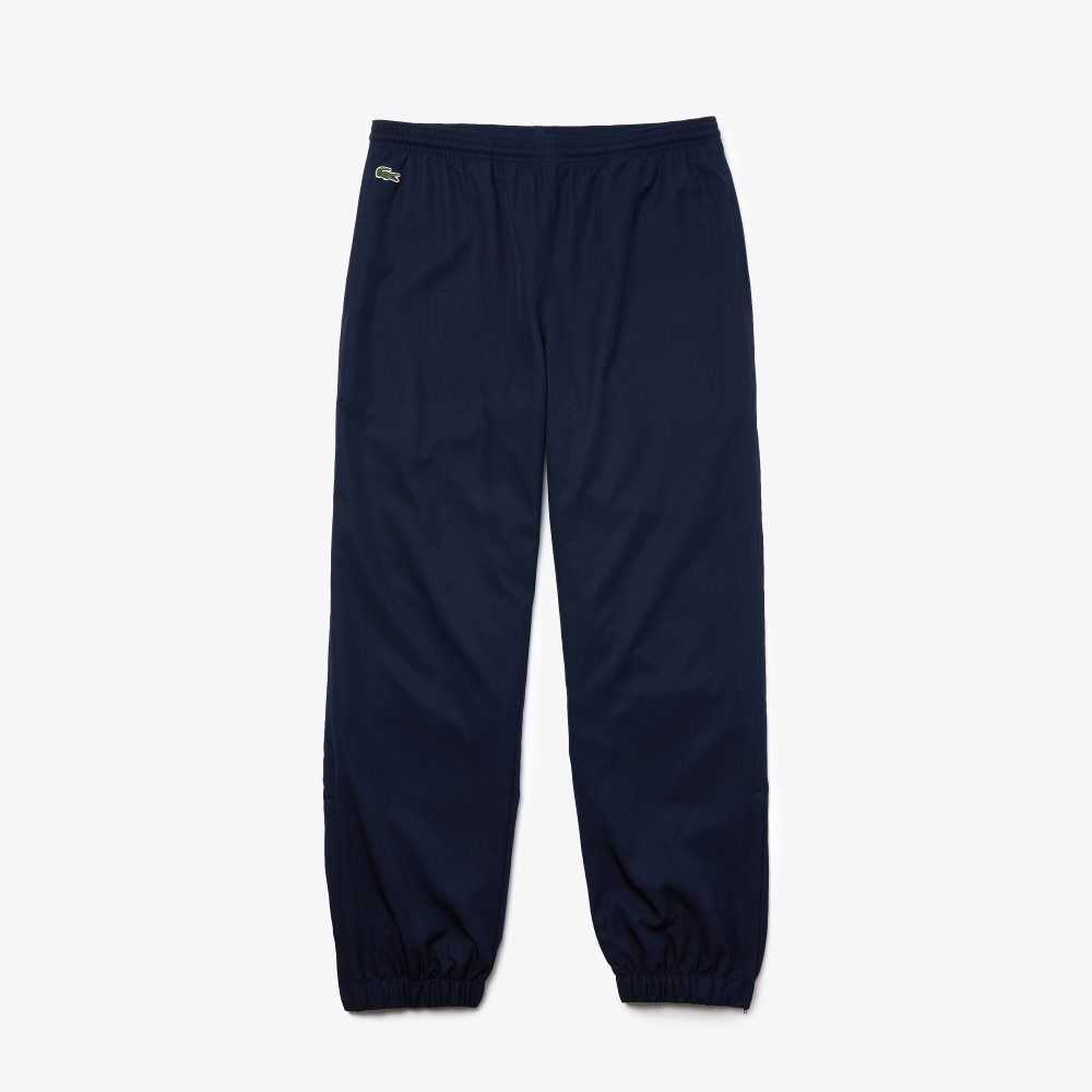 Lacoste SPORT Tennis Diamond Weave Taffeta Trackpants Navy Blue | IYJ-931724