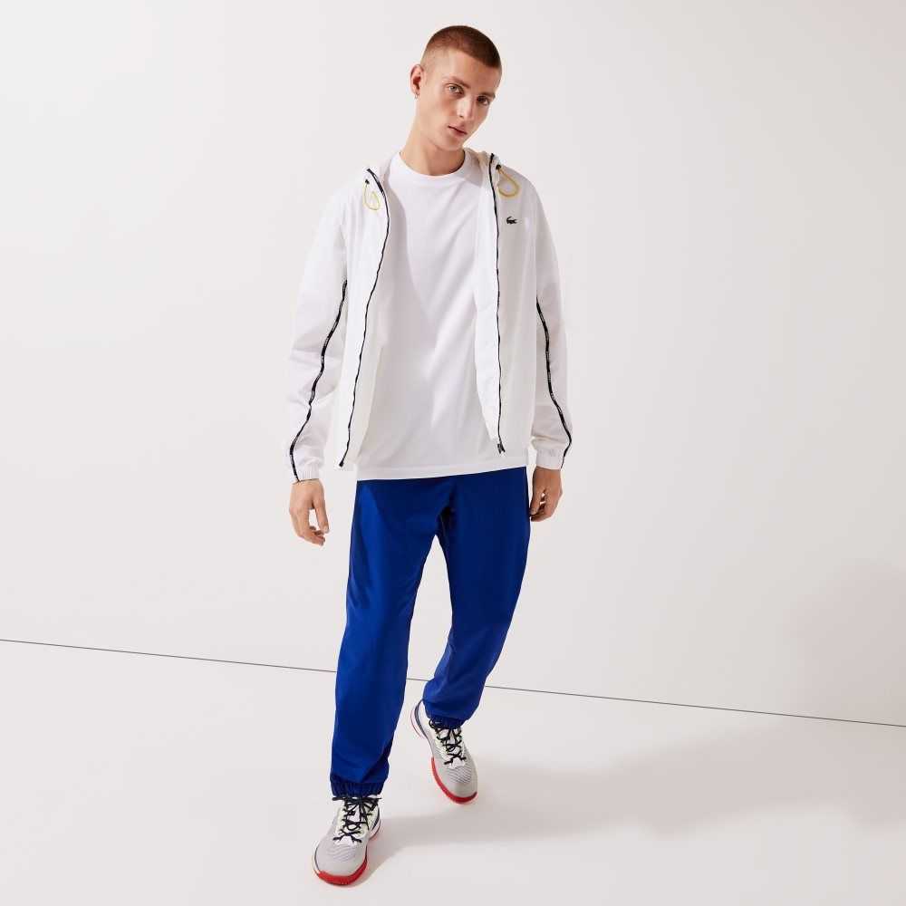 Lacoste SPORT Tennis Diamond Weave Taffeta Trackpants Blue | MSY-864720