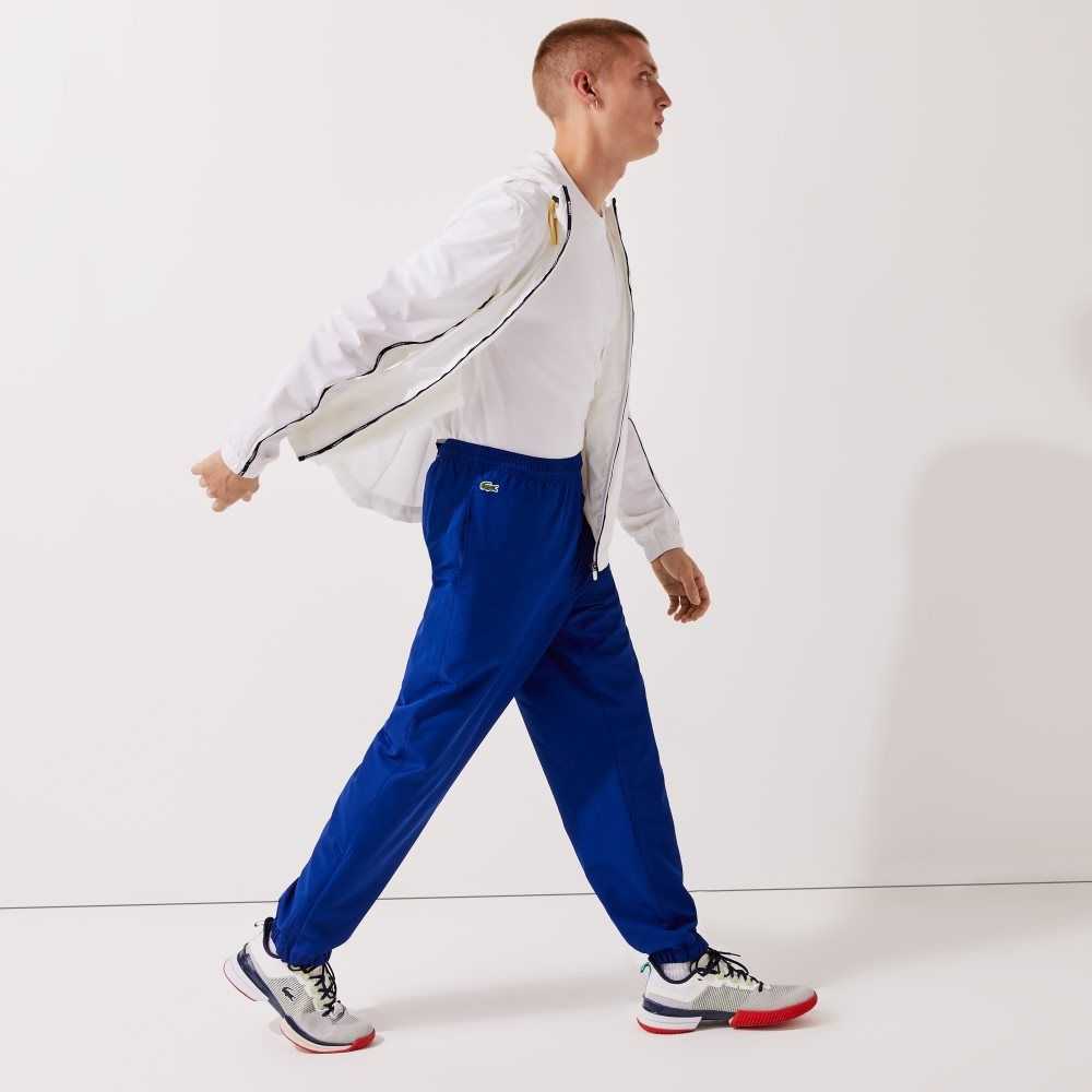 Lacoste SPORT Tennis Diamond Weave Taffeta Trackpants Blue | MSY-864720